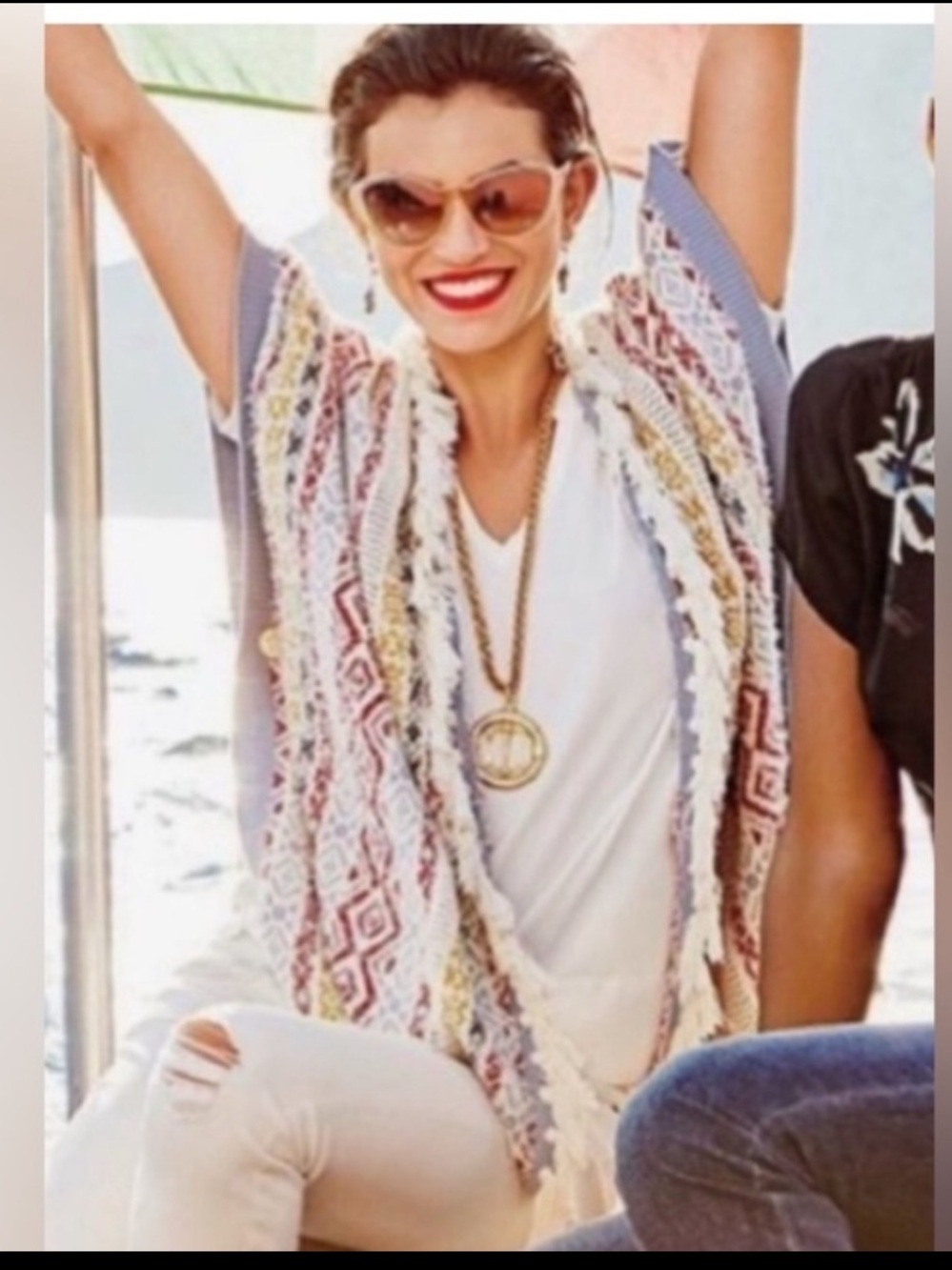 Cabi Love, Carol Collection Siesta Poncho Cardigan Boho